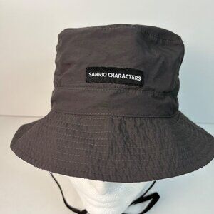 Sanrio Characters Gray Bucket Hat Adult Detachable‎ Adjustable Strap Pocket